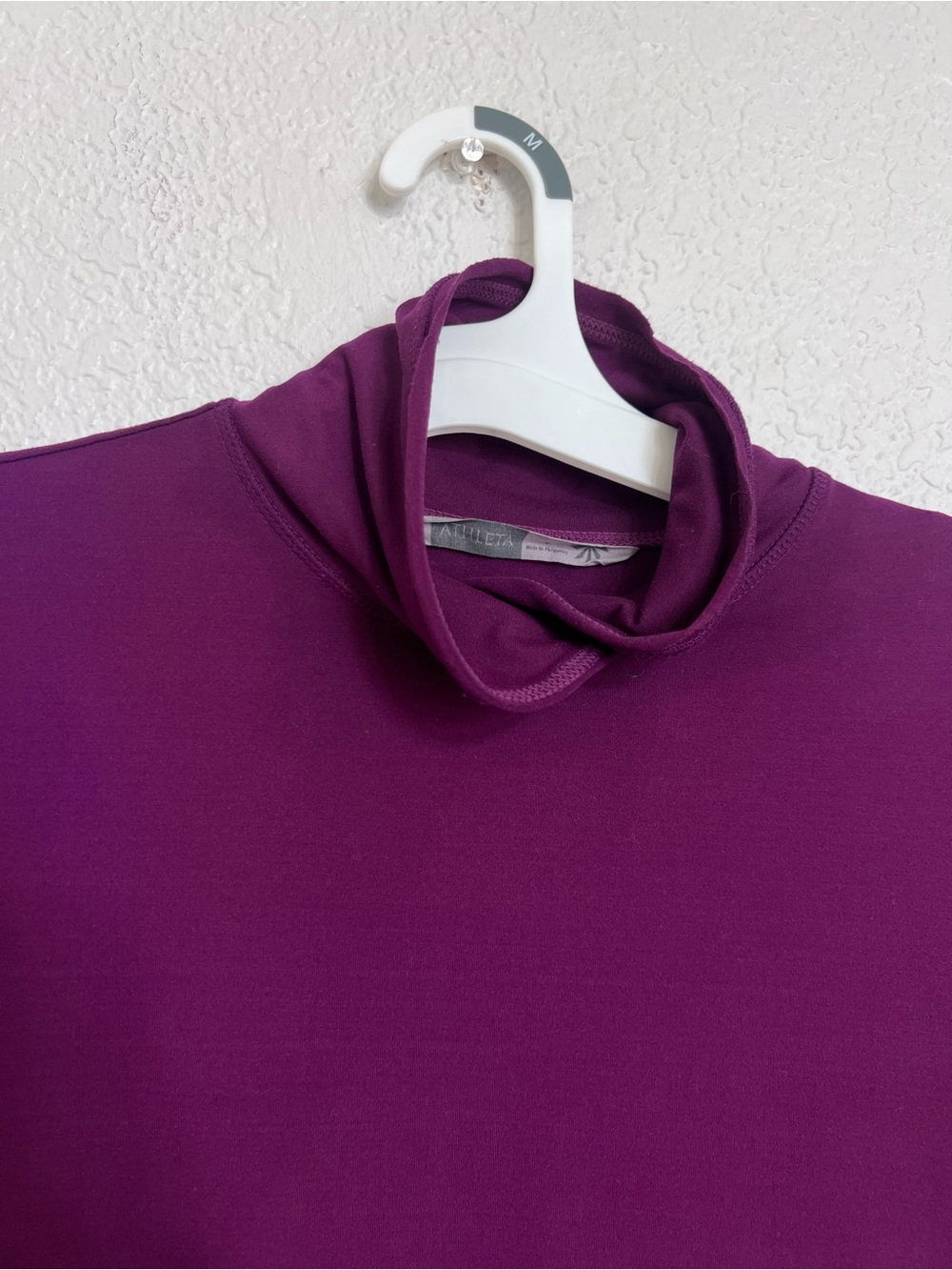 Athleta Purple Plum Mock Neck Long Sleeve Performance Top - Picture 3 of 5